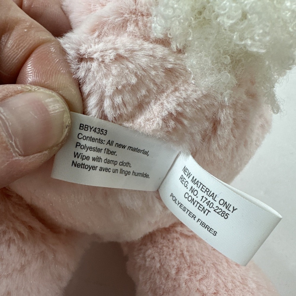 Hallmark Pink Bunny Rabbit Plush Rattle Baby Toy 12" - Picture 10 of 11